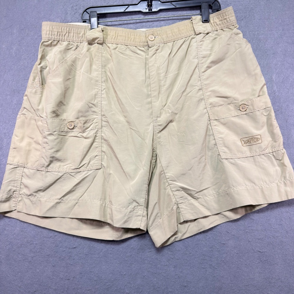 AFTCO Bluewater Mens‎ Tan Nylon Fishing Cargo Shorts Size 40x8 Khaki Quick Dry